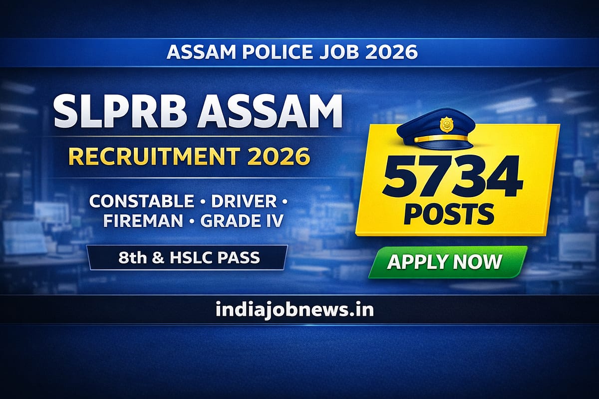 SLPRB Assam Recruitment 2026 5734 Police Vacancy