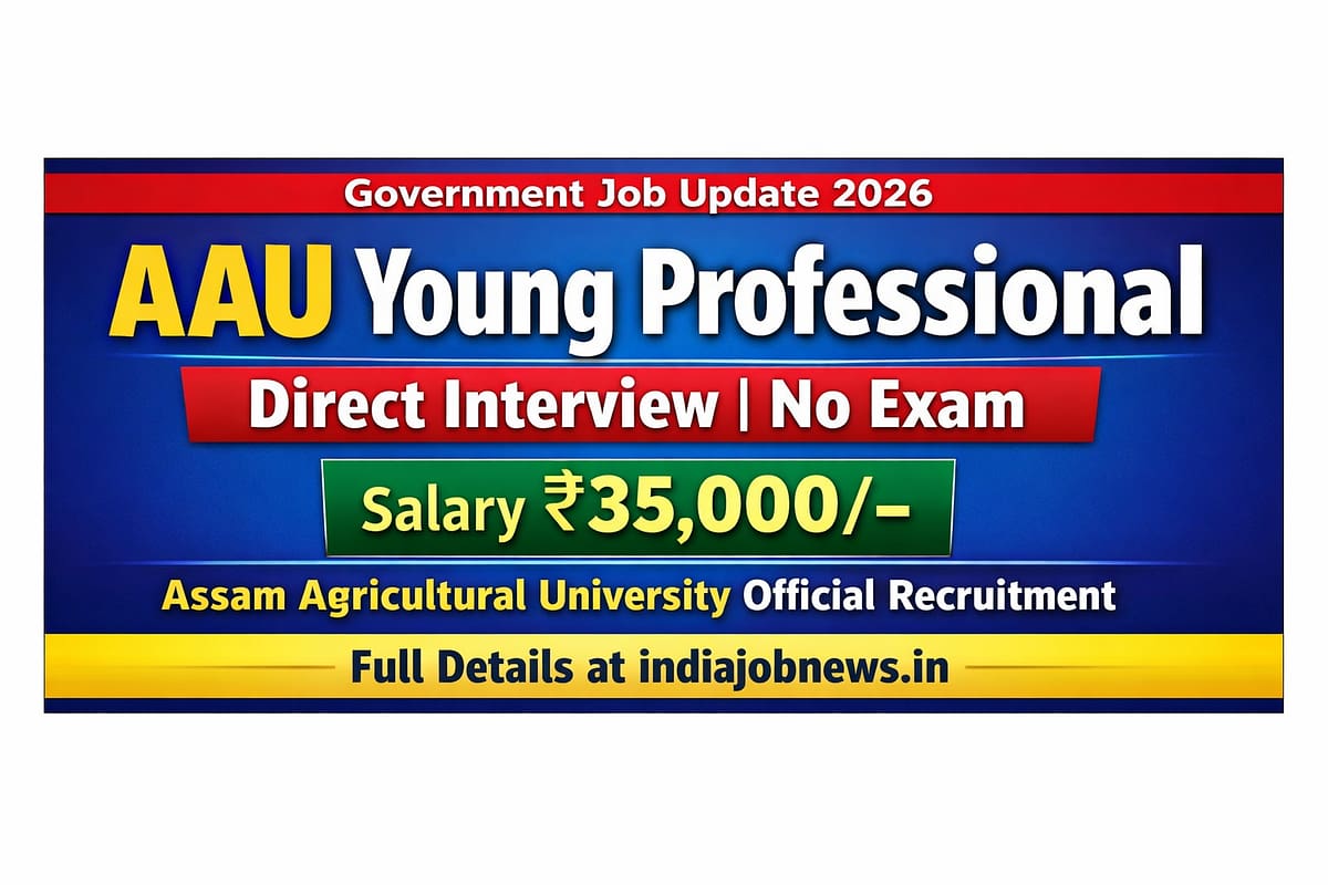 Assam Agricultural University Young Professional Recruitment 2026 notification with salary and walk in interview details