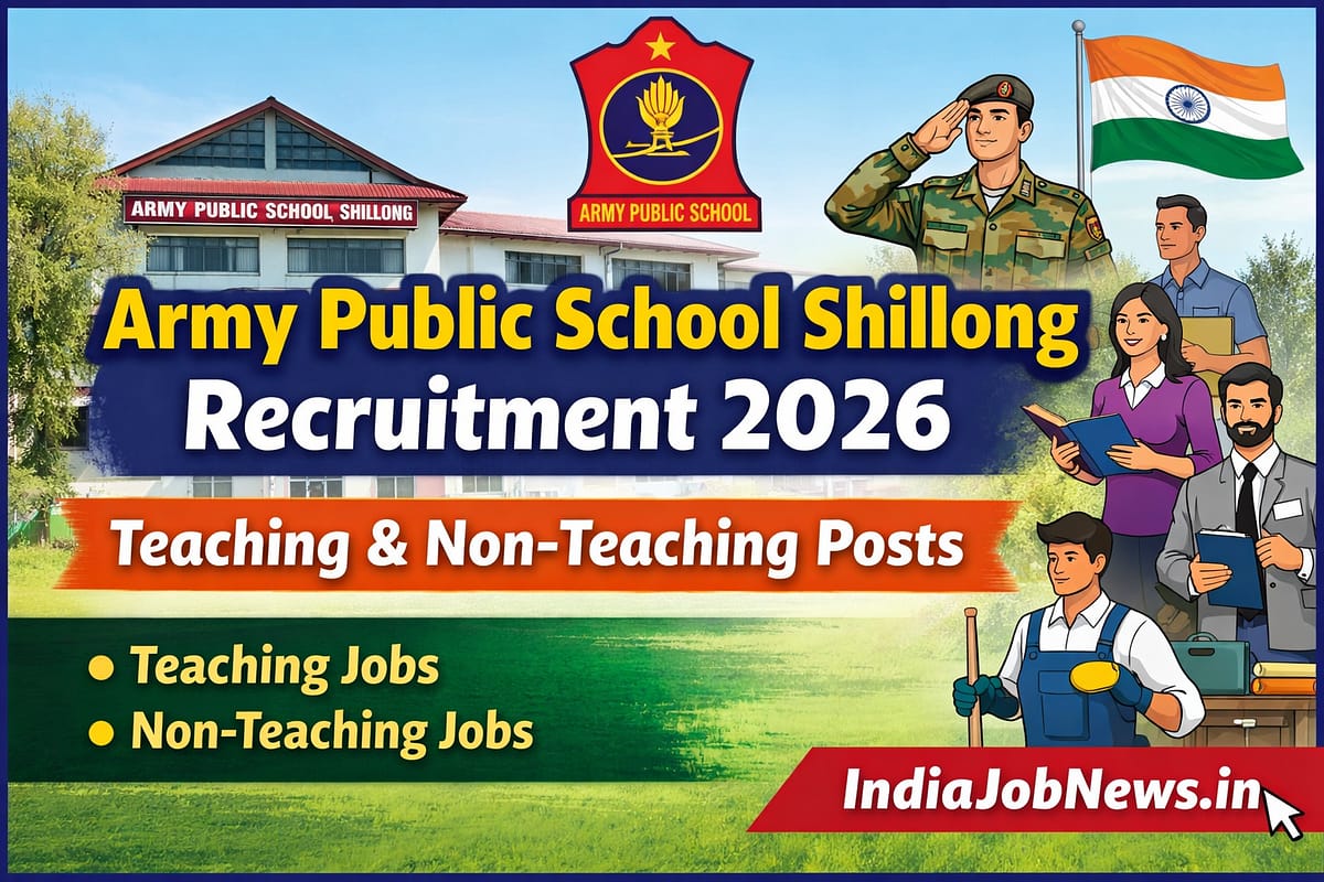 Army Public School Shillong Recruitment 2026 for Teaching and Non-Teaching Posts