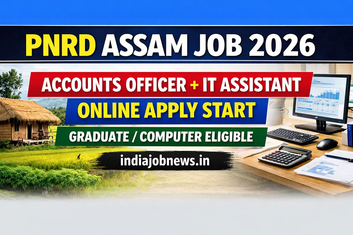 PNRD Assam Recruitment 2026 thumbnail showing Accounts Officer and IT Assistant government job vacancies in Assam