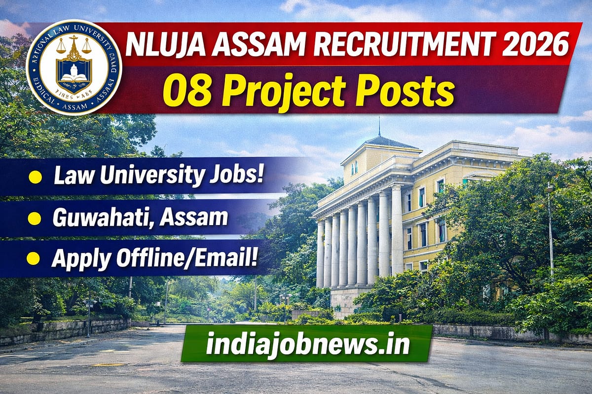 NLUJA Assam Recruitment 2026 08 Project Posts notification thumbnail