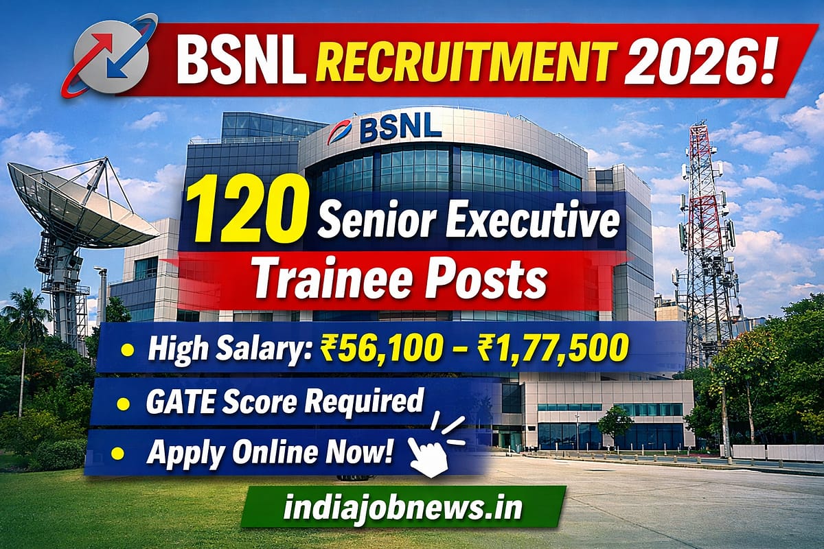 BSNL Recruitment 2026 120 Senior Executive Trainee Posts online apply thumbnail