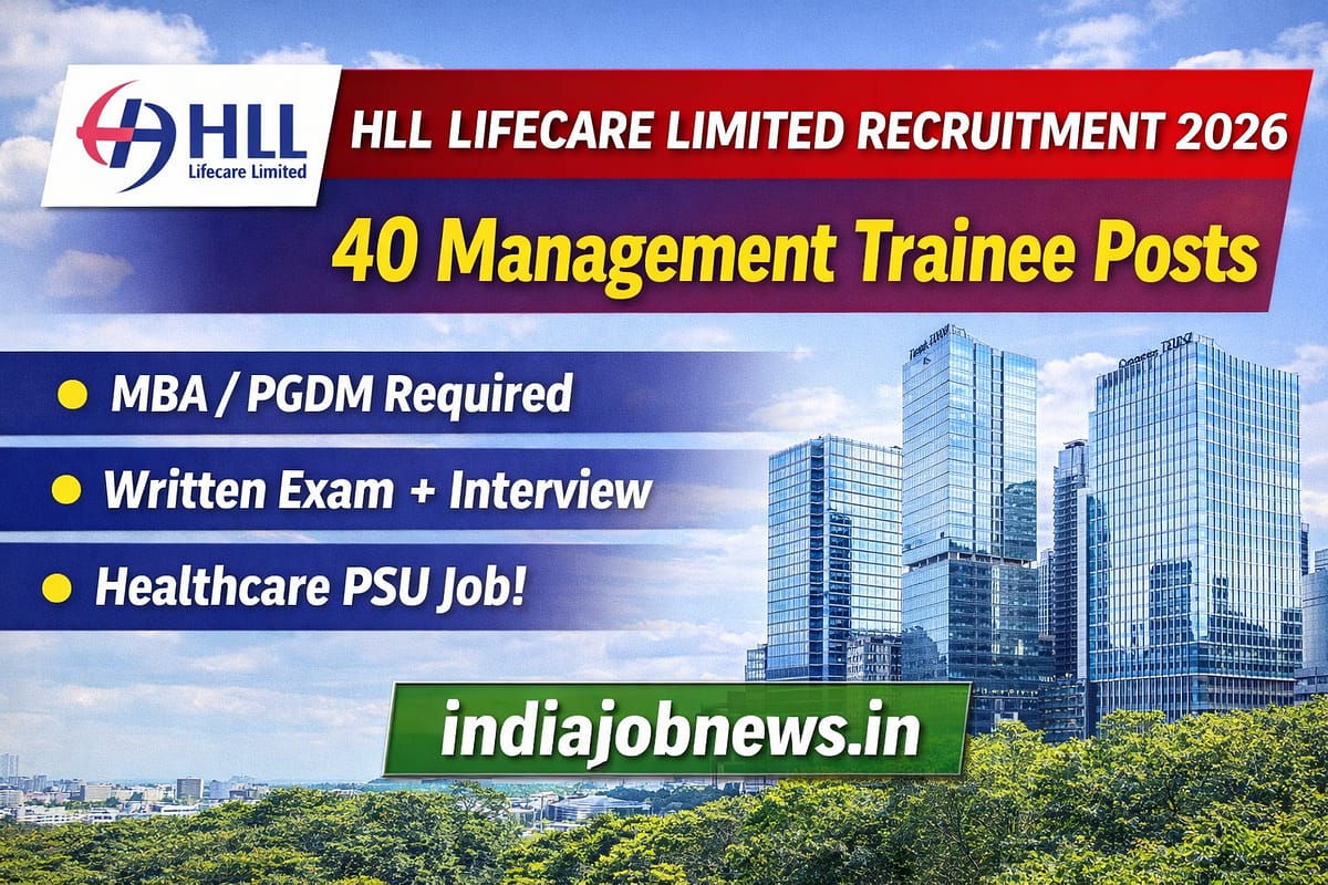 HLL Lifecare Limited Recruitment 2026 40 Management Trainee posts notification thumbnail
