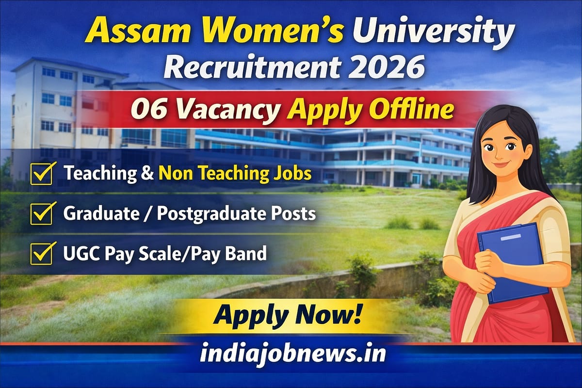 Assam Women’s University Recruitment 2026 06 Vacancy Apply Offline Teaching Non Teaching Jobs