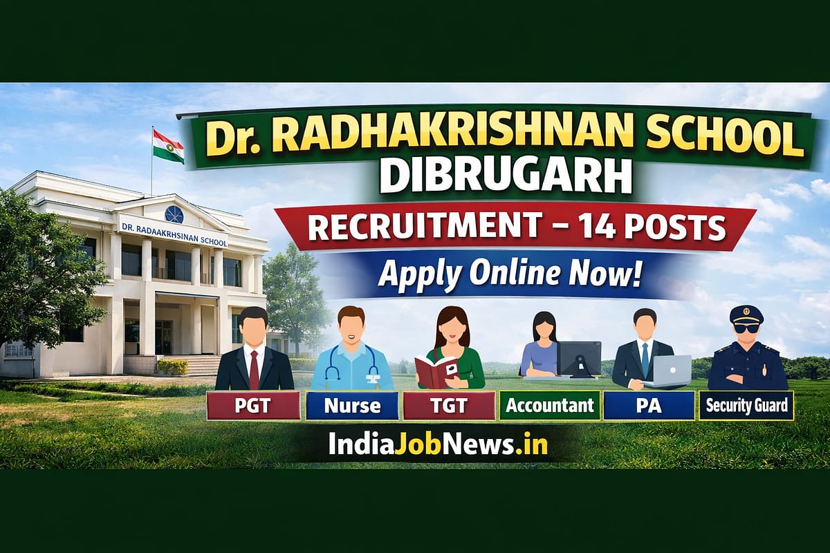 Dr Radhakrishnan School Dibrugarh recruitment 14 posts notification thumbnail