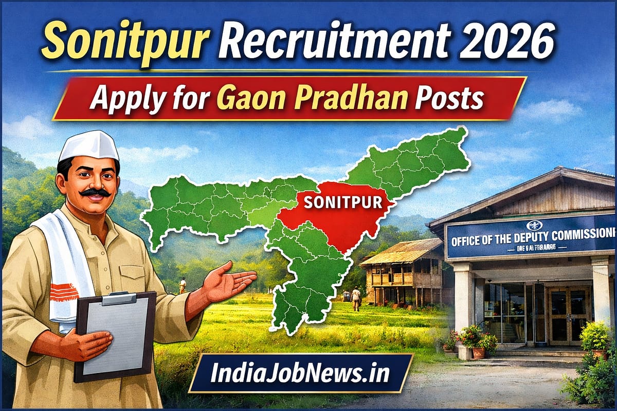 Sonitpur Recruitment 2026 Gaon Pradhan Posts apply offline Assam IndiaJobNews.in