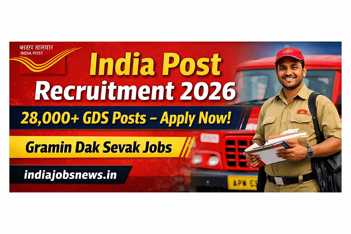 India Post Recruitment 2026 for 28000+ Gramin Dak Sevak GDS Posts Apply Online