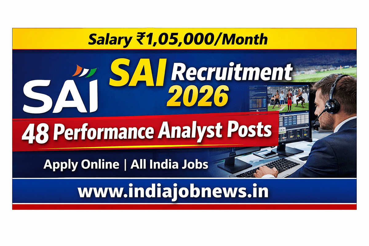 Sports Authority of India Recruitment 2026 for 48 Performance Analyst Posts
