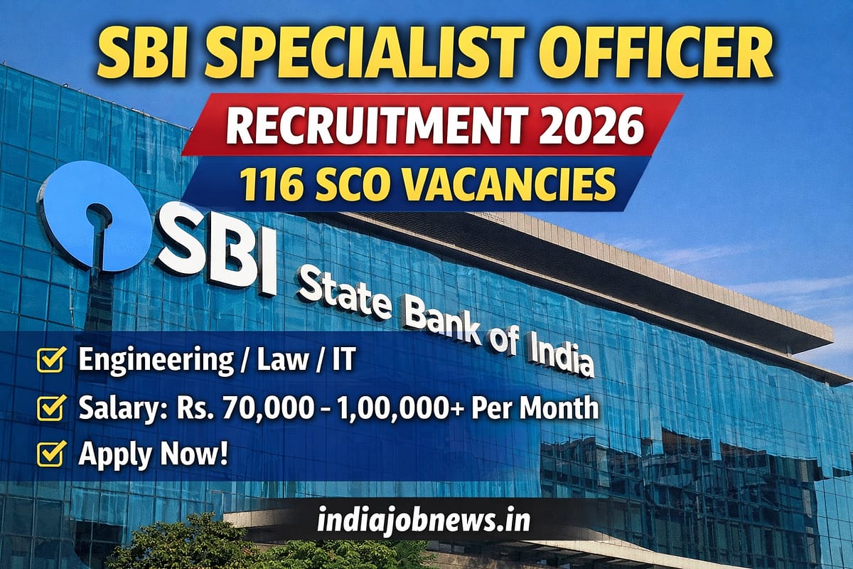 SBI Specialist Officer Recruitment 2026 116 SCO vacancies notification thumbnail