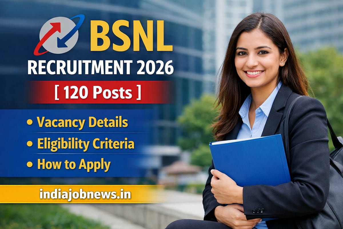 BSNL Recruitment 2026 120 Posts Government Job Notification Apply Online