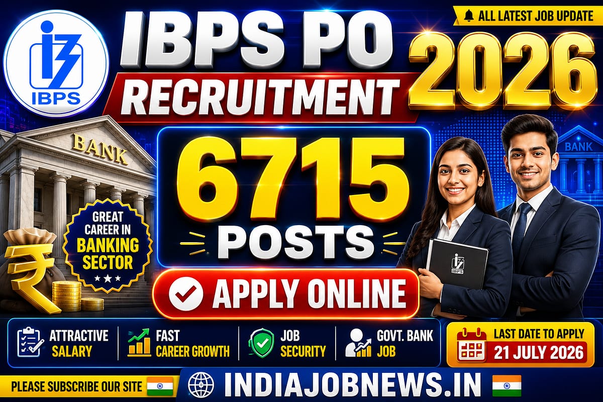 IBPS PO Recruitment 2026 – 6715 Posts Apply Online Thumbnail | IndiaJobNews.in