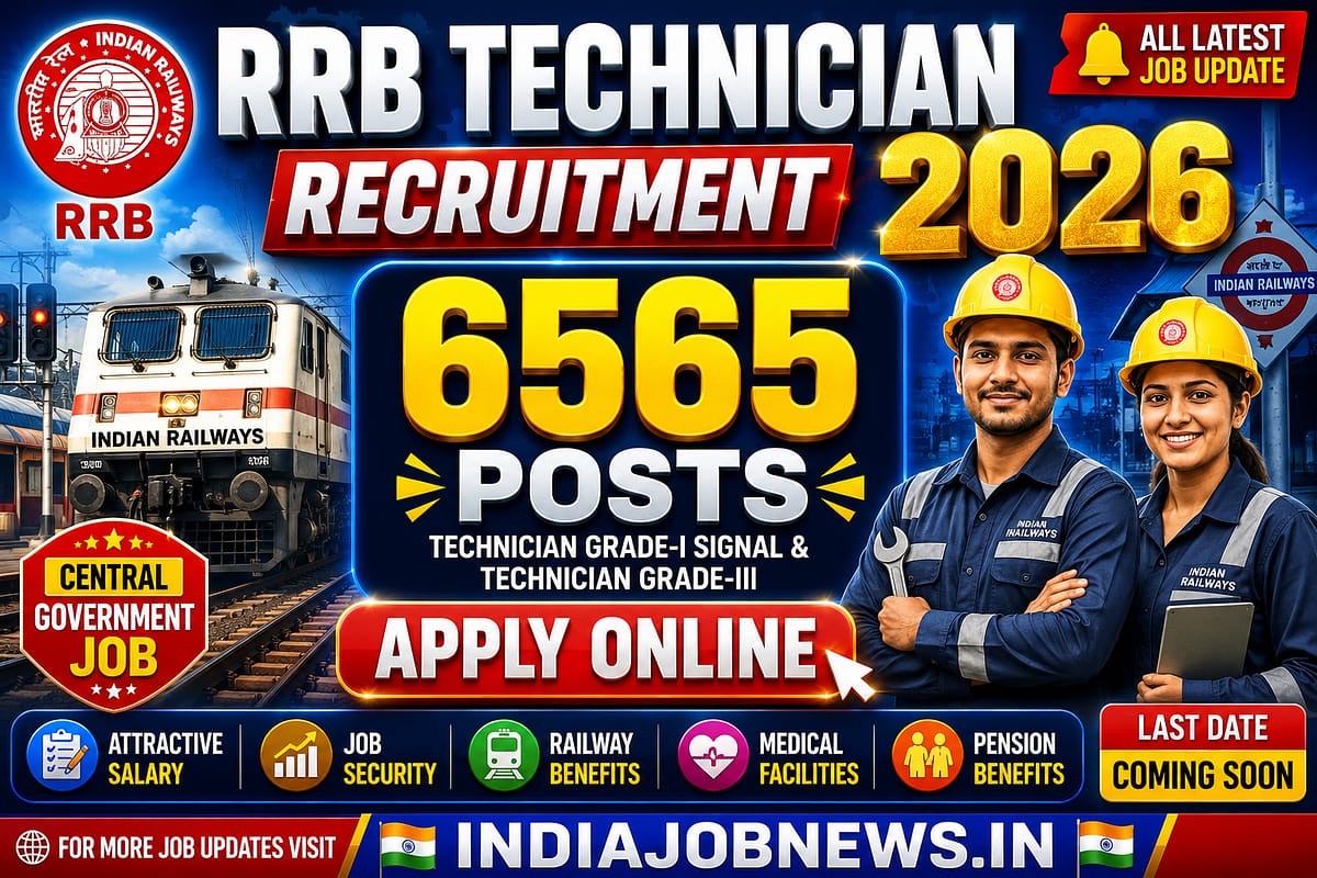 RRB Technician Recruitment 2026 – 6565 Posts Apply Online | IndiaJobNews.in
