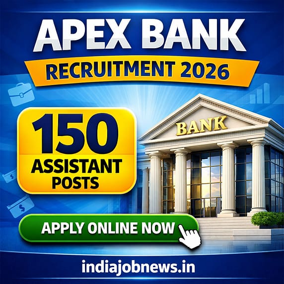Apex Bank Assistant Recruitment 2026 thumbnail showing 150 assistant posts and apply online notification