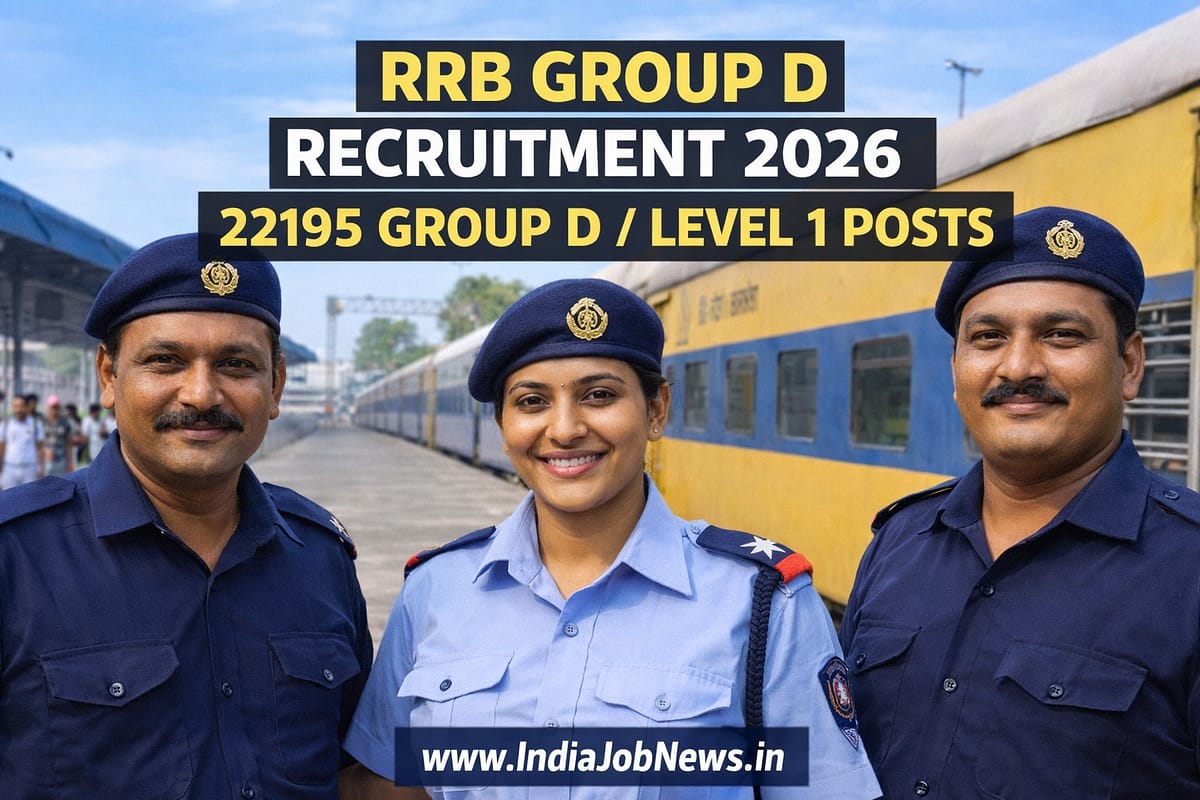 RRB Group D Recruitment 2026 22195 Level 1 railway vacancy apply online thumbnail