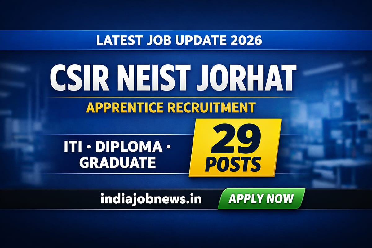 CSIR NEIST Jorhat Recruitment 2026 29 Apprentice Posts Assam