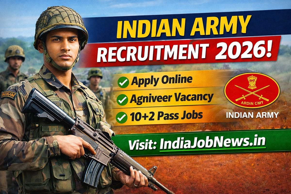 Indian Army Recruitment 2026 Agniveer vacancy thumbnail with apply online details and IndiaJobNews.in link